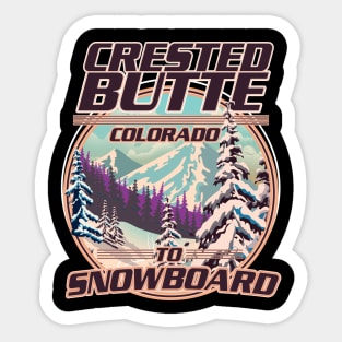 Crested butte Colorado Snowboarding logo Sticker